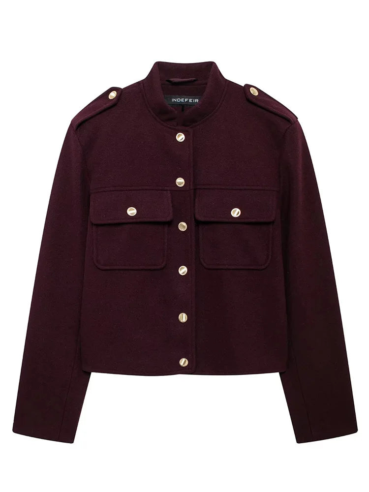 Women's Soft Tweed Bomber Jacket